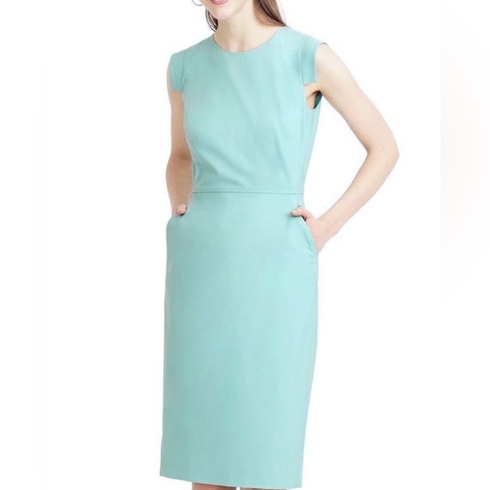 J Crew Resume dress warm aqua wool stretch size 6 like new